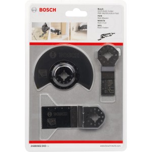 Bosch Sägeblätter Holz-Set, 3-teilig für Multifunktionswerkzeuge. Zubehör für Holzarbeiten.
