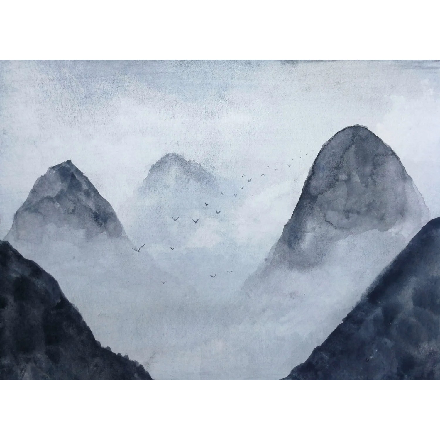 living walls Fototapete Designwalls Misty Rocks 1, glatt, (5 St)