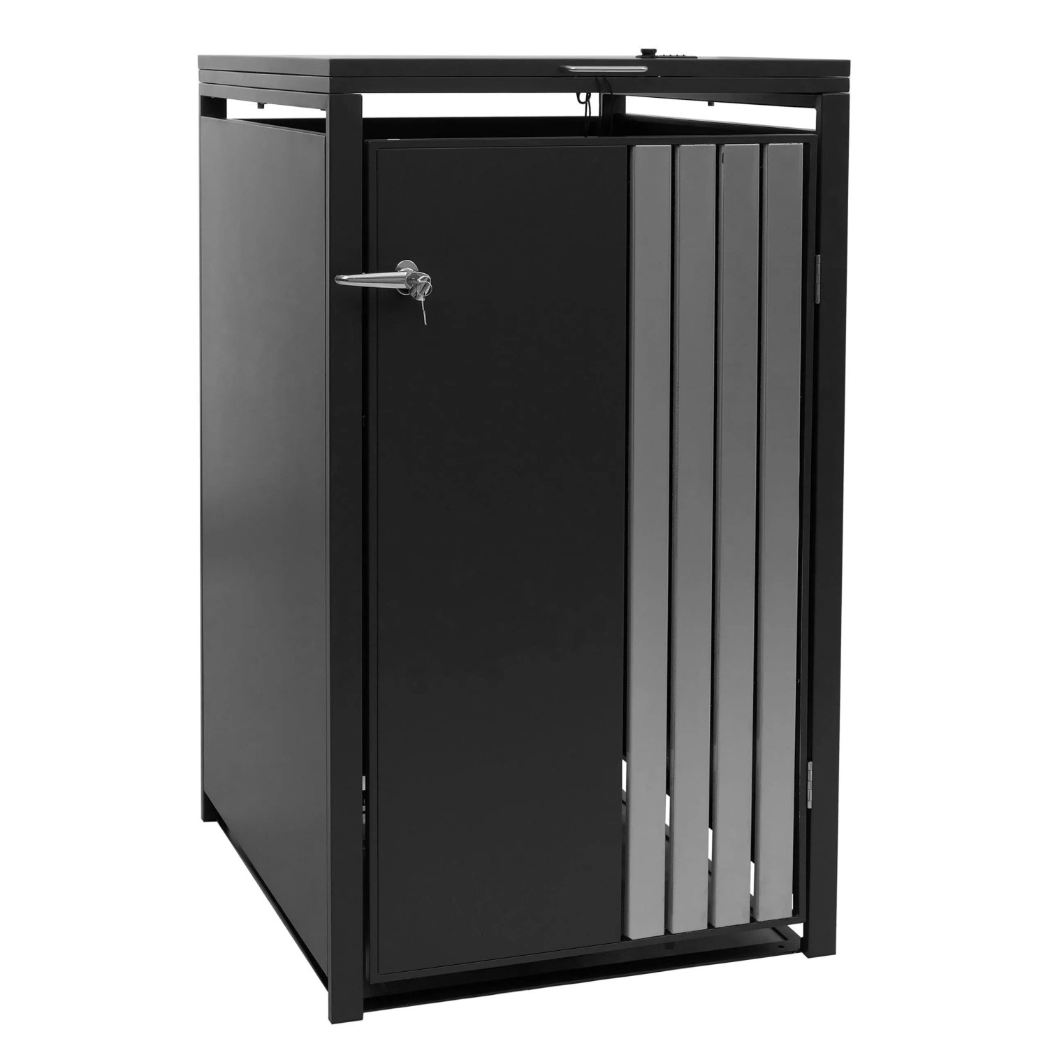 MCW 1er-Mülltonnenverkleidung O67 Anthrazit Edelstahl 122x68x84cm