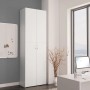 Weißer vidaXL TV-Schrank/Büroschrank (60x32x190 cm) mit 2 Türen und 5 Fächern.