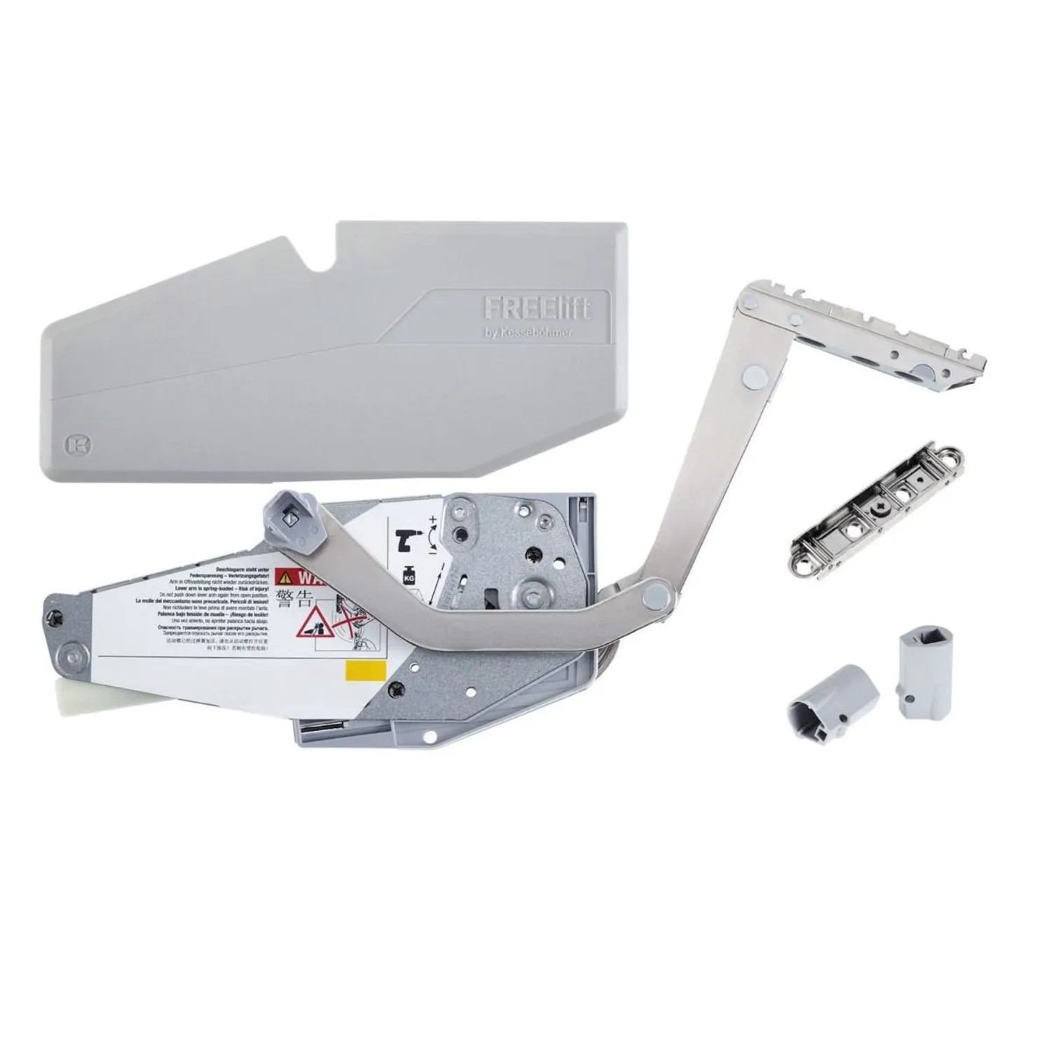 Kesseböhmer FREEswing Hochklappbeschlag Silbergrau für 670 Bis 800 mm Korpushöhe und 5,3 Bis 11,3 kg Klappengewicht