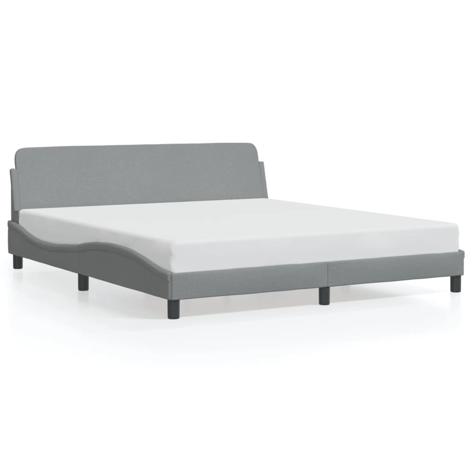 vidaXL Bettgestell Dover Hellgrau 180x200 cm Stoff 373225 günstig online kaufen