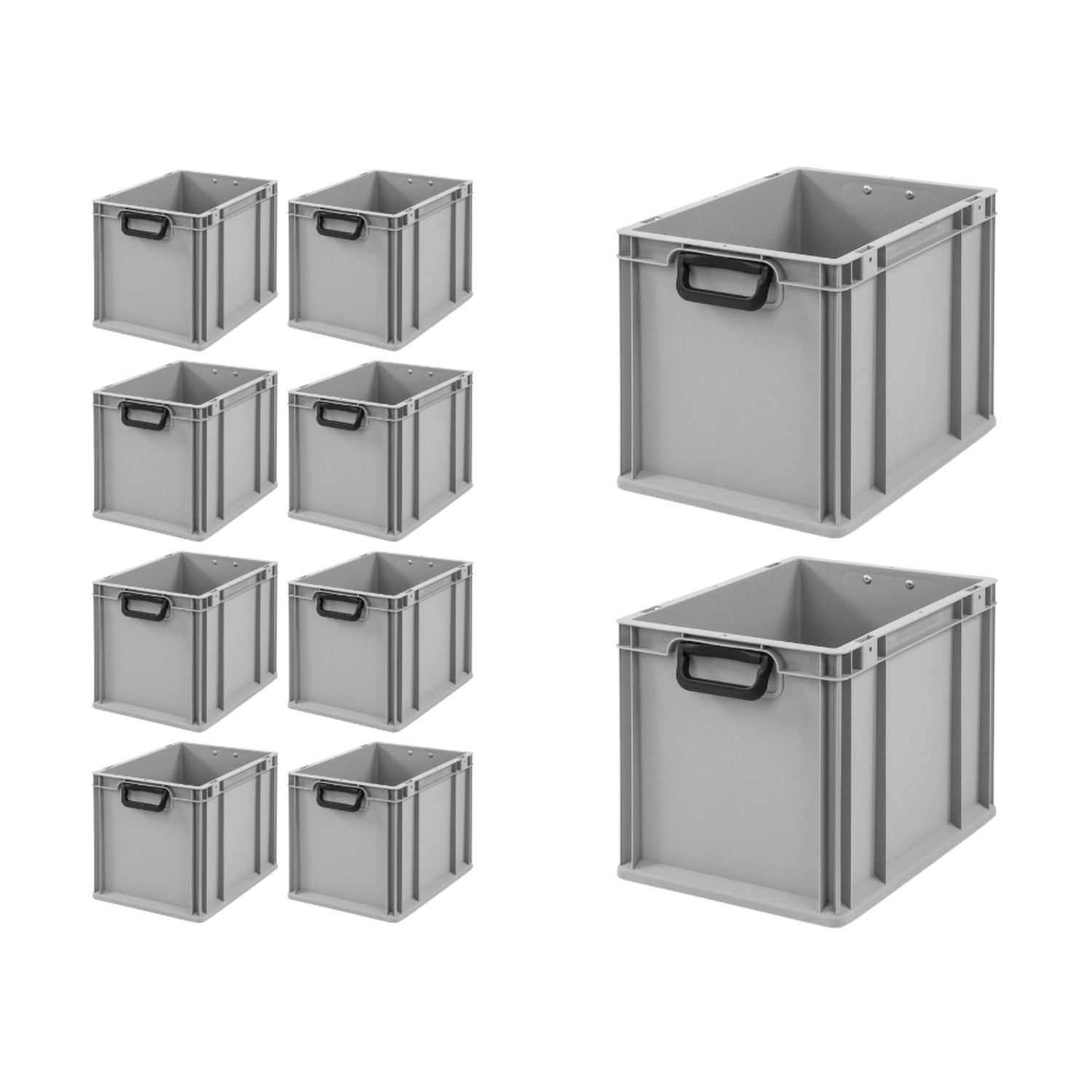 Eurobox 40x30x32 Cm Grigio Argento - Contenitore Plastica Polipropilene Con Zollstock Omaggio - Foto 9