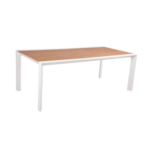 DELUKE Gartentisch JOHANN Kunststoff Natur 200x100x74cm Terrassentisch Wetterfest Outdoor Tisch