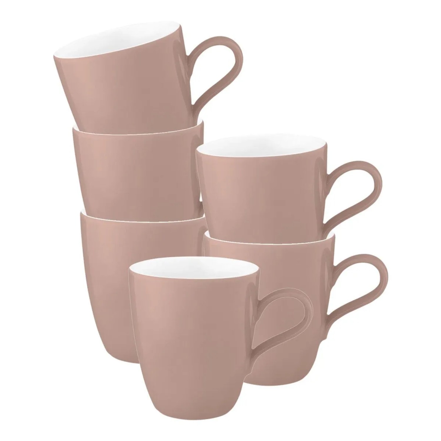 Seltmann Weiden Life Fashion Henkelbecher 400 ml 6er Set Posh Rose