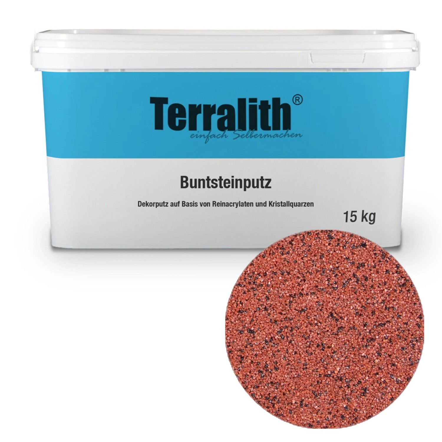 Terralith Buntsteinputz Mosaikputz 1mm -15 kg- BSP1006 Rot Schwarz
