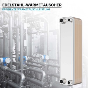 Wiltec Edelstahl Plattenwärmetauscher, 125 Kw, mit 30 Platten. Kompaktes Design für effiziente Wärmeübertragung in Industrie.
