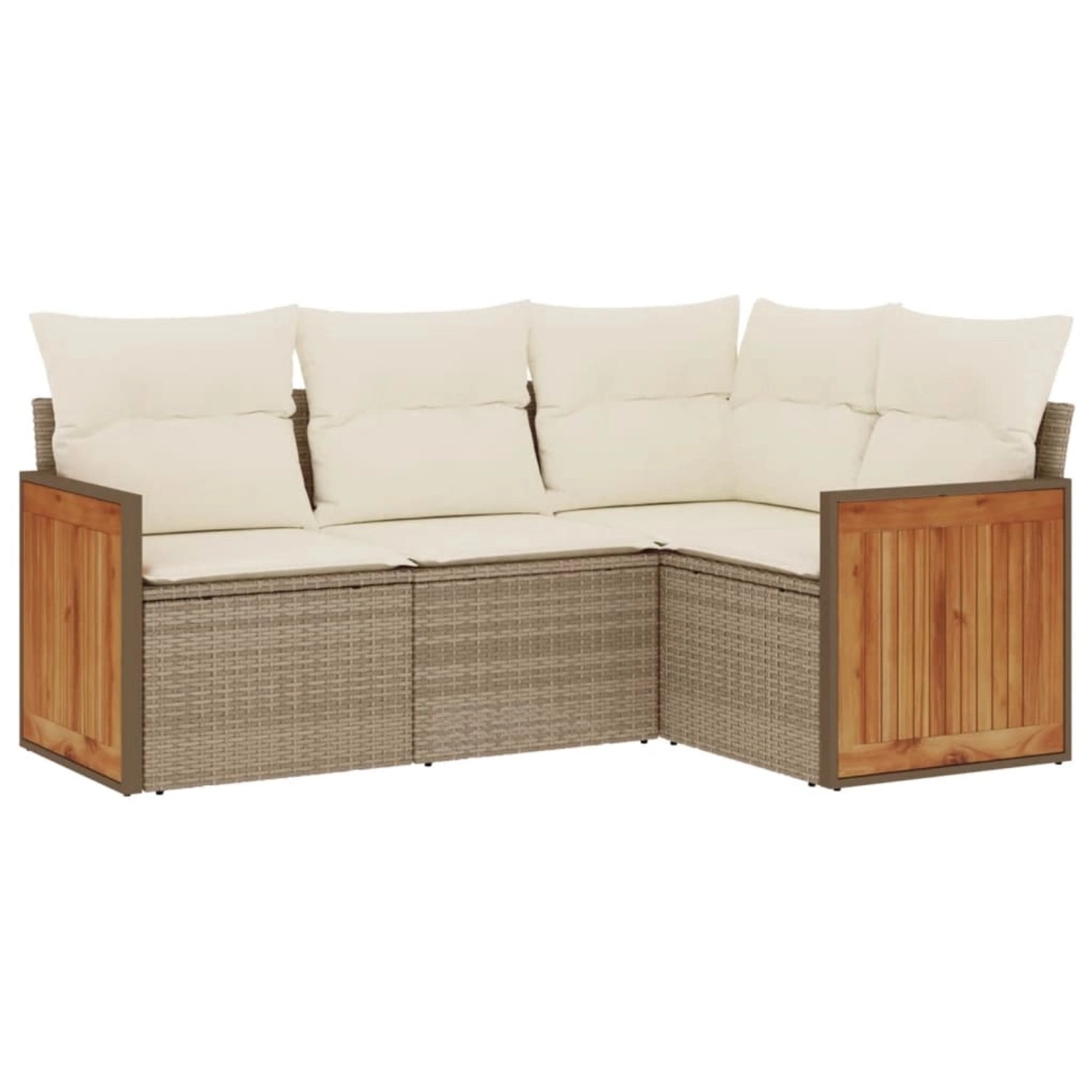 vidaXL 4-tlg Garten-Sofagarnitur mit Kissen Beige Poly Rattan Modell 46 günstig online kaufen