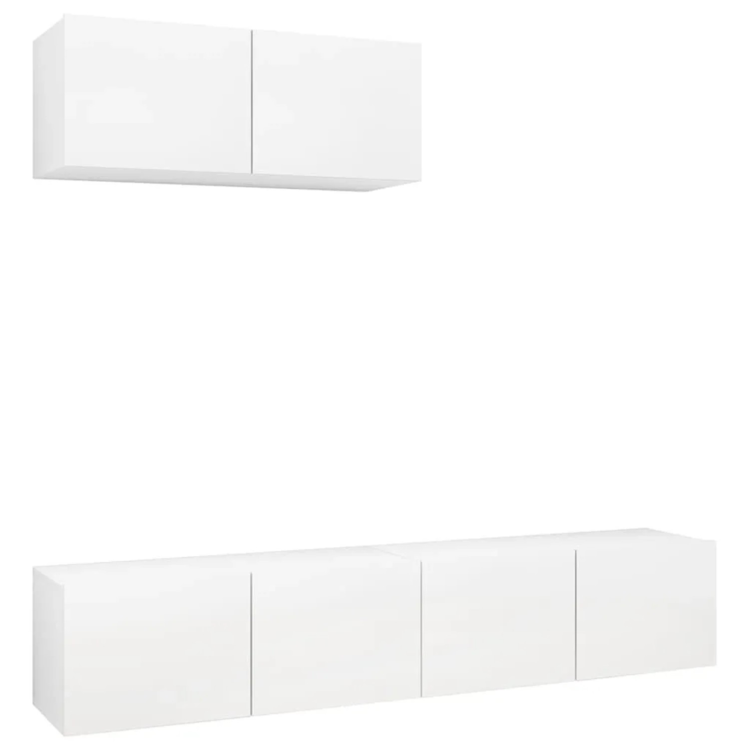 vidaXL TV-Schränke 3 Stk Weiß Holzwerkstoff 3078701
