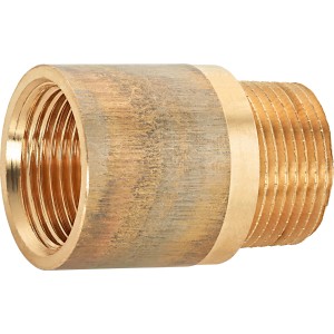 Hahnverlängerung aus Rotguss, 18,6 mm x 21 mm, 25 mm Länge, Gewindefitting.