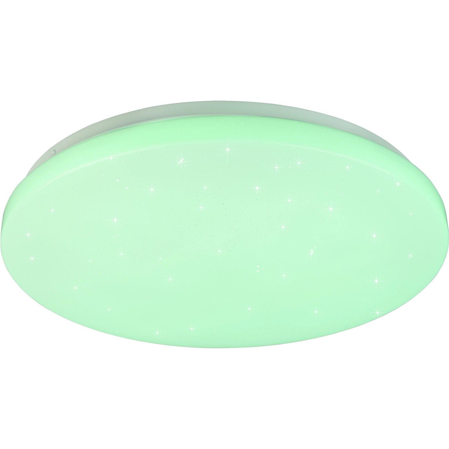 Weiße LED-Deckenleuchte Kira mit Starlight-Effekt und RGB-Funktion für Wohn- und Schlafzimmer.
