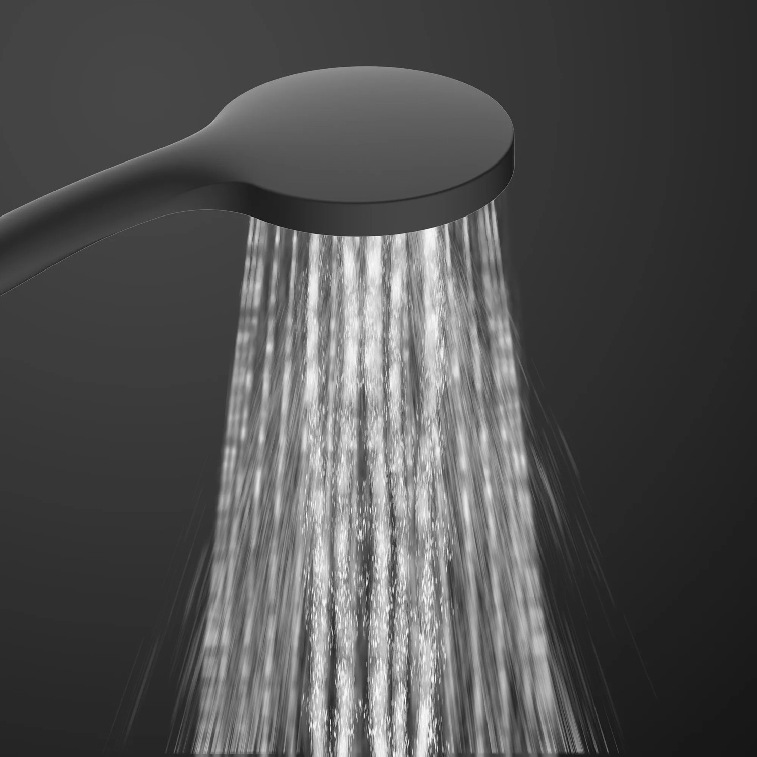 Schwarze Schütte Handbrause Capri mit Wasserstrahl. 3-fach verstellbare Duschbrause.