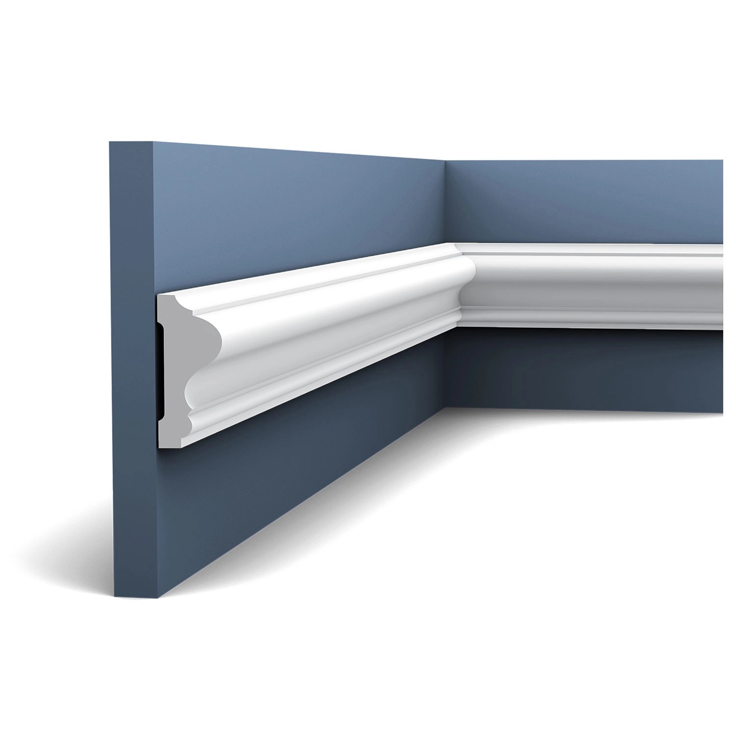 ORAC DECOR P8020 LUXXUS Wandleiste Friesleiste Stuck Leiste Profil Stoßfest 2 m 200 cm x 6 cm x 2,6 cm Weiß