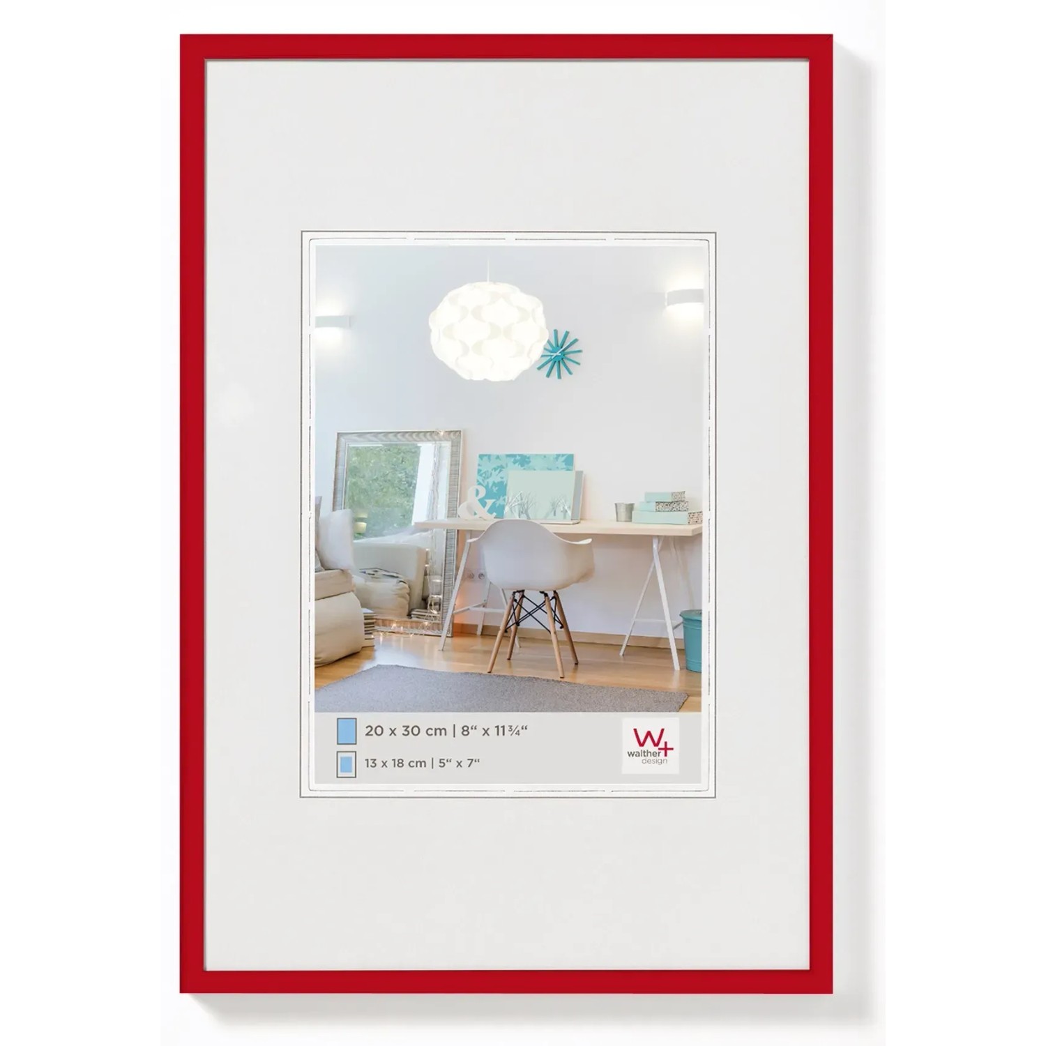 walther design New Lifestyle Kunststoff Bilderrahmen 18x24 cm  Rot KV824R