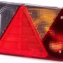 Stema Rückleuchte Multipoint IV rechts für Autoanhänger, mit rotem Dreieckrückstrahler.