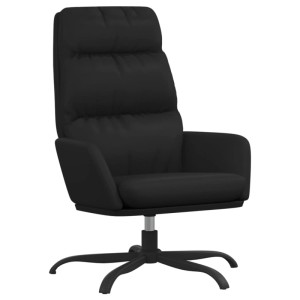 Schwarzer Relaxsessel aus Kunstleder von vidaXL, Loungesessel mit Drehfunktion.