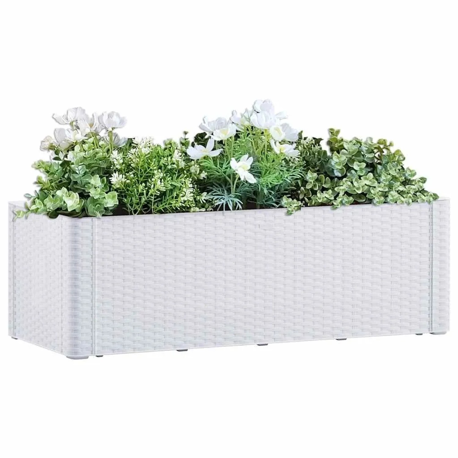 Furnicato Garten-hochbeet Mit Selbstbewässerungssystem Weiß 100x43x33 Cm