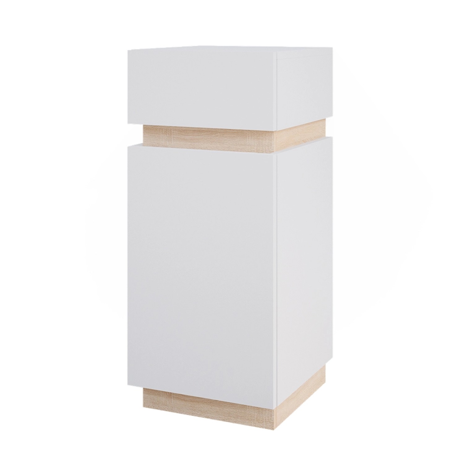 Vicco Midischrank Gloria Weiß/Sonoma 33 x 76 cm mit Tür und Schublade