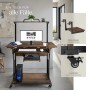Tectake Schreibtisch Fife im Industrial Style mit Ablagen und Rollen.