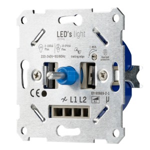 LED Dimmer 200W Phasenabschnitt für Innenräume, Detailansicht.