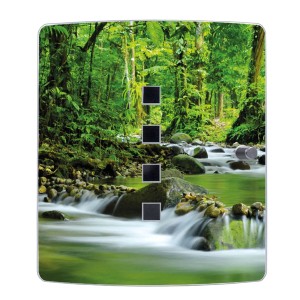 Design Schlüsselkasten Edelstahl mit Bach-Motiv für 10 Schlüssel, 24x21,5x7cm.