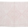 Gemusterter OBI Baumwollteppich in Beige-Altrosa, 60x120 cm, mit Quasten.