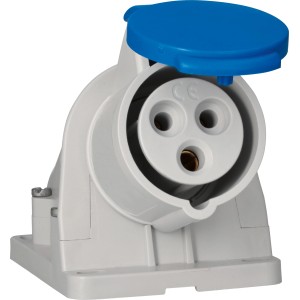 Schneider Electric CEE-Wandsteckdose, 3-polig, 16A, mit blauem Deckel. Robuste Ausführung für Innen & Außen.