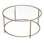 Eleganter Vasagle Couchtisch mit Glasplatte und goldenem Stahlrahmen.