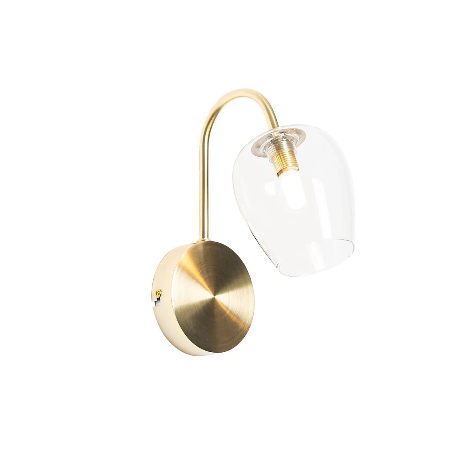 QAZQA Klassische Wandlampe Gold mit Glas Elien