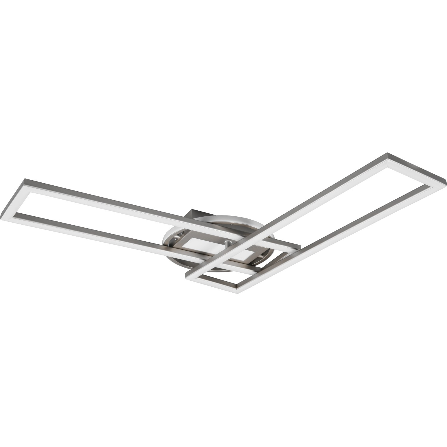 Moderne LED Deckenleuchte Twister in Nickel matt mit außergewöhnlichem Design.