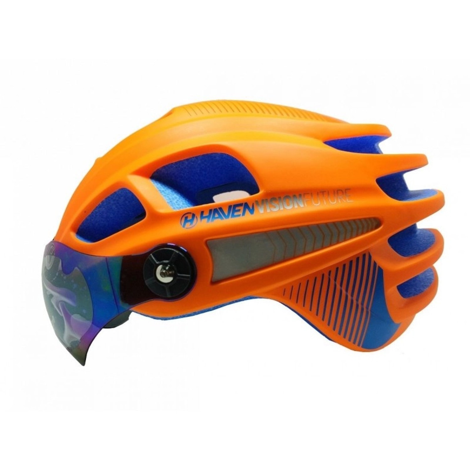 Haven Vision Future Fahrrad Helm Aufklappbares Visier Größe S bis M Orange