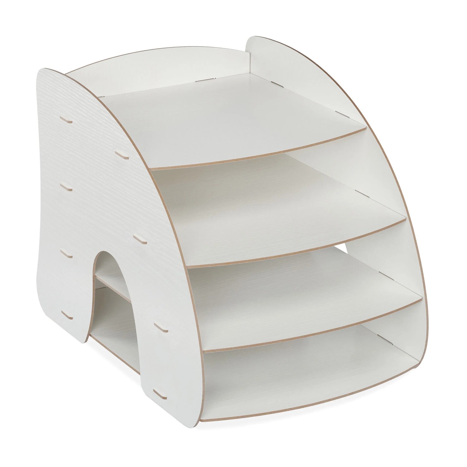 Relaxdays Dokumentenablage MDF Weiß 4 Fächer 27 cm x 25,5 cm x 34,5 cm 1,2 kg