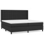 Schwarzes vidaXL Boxspringbett (200x200 cm) mit Kunstlederbezug und Matratze.