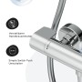 Detailaufnahme der AM.PM Thermostat-Duscharmatur X-Joy in Chrom mit Eco-Funktion und Umschalter.