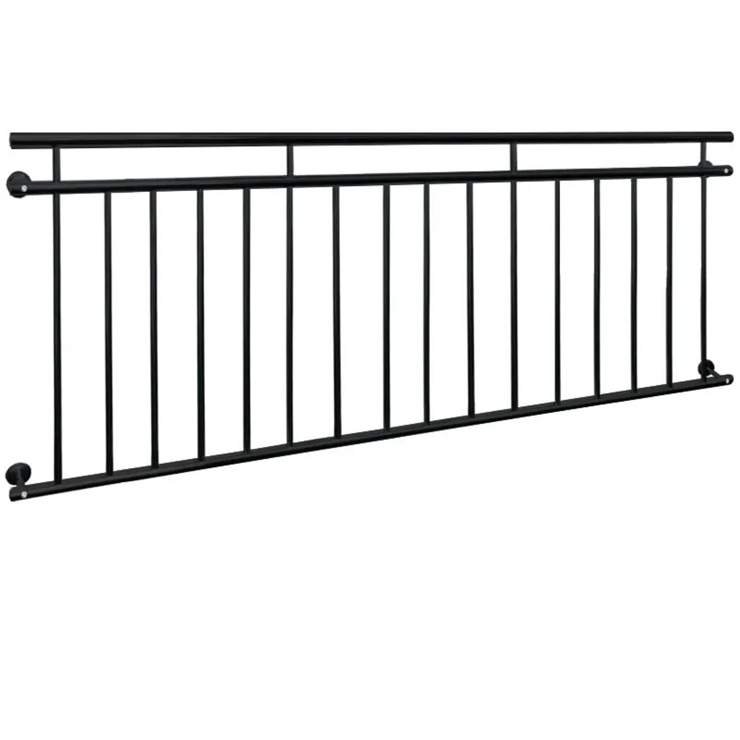 ECD Germany Französischer Balkon 90 x 225 cm Schwarz Matt Stahl