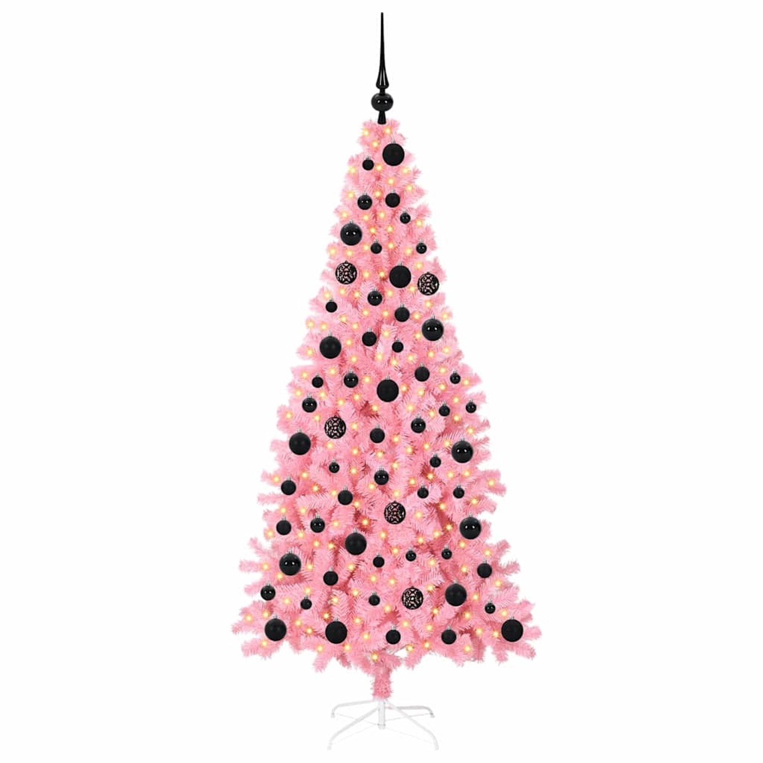 vidaXL Weihnachtsbaum mit 300 LEDs mit Ständer Rosa 180 cm PVC 3396430