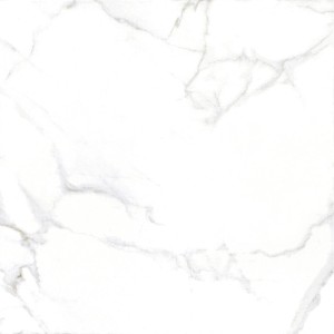 Feinsteinzeug Bodenfliese Marmore Carrara, 60x60 cm, weiße Marmor Optik für Bad & Wohnraum.
