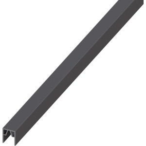 Anthrazitfarbene Profil-Abschlussleiste (173 cm) für Zaunbau & Sichtschutz.
