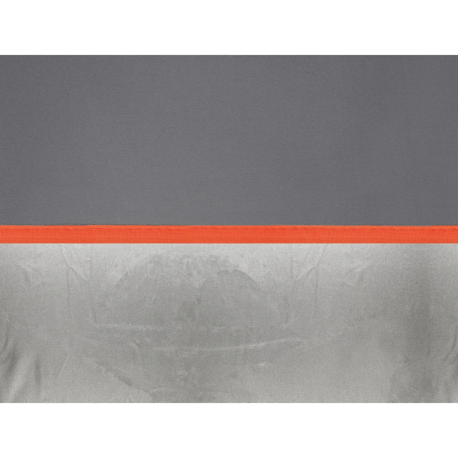 Detailansicht: Graue Apa Hagelschutz Ganzgarage PKW XL mit orangem Gummizug.