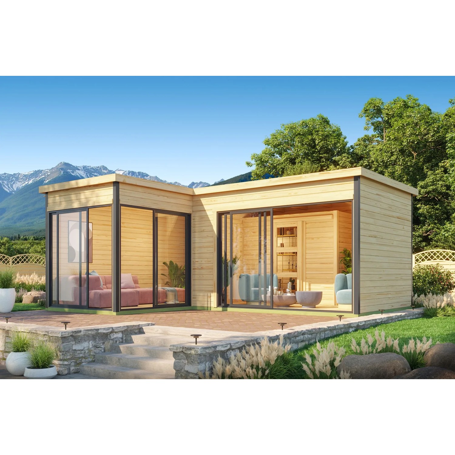 Lasita Gartenhaus Domeo 11 Natur/Unbehandelt 600 cm x 500 cm