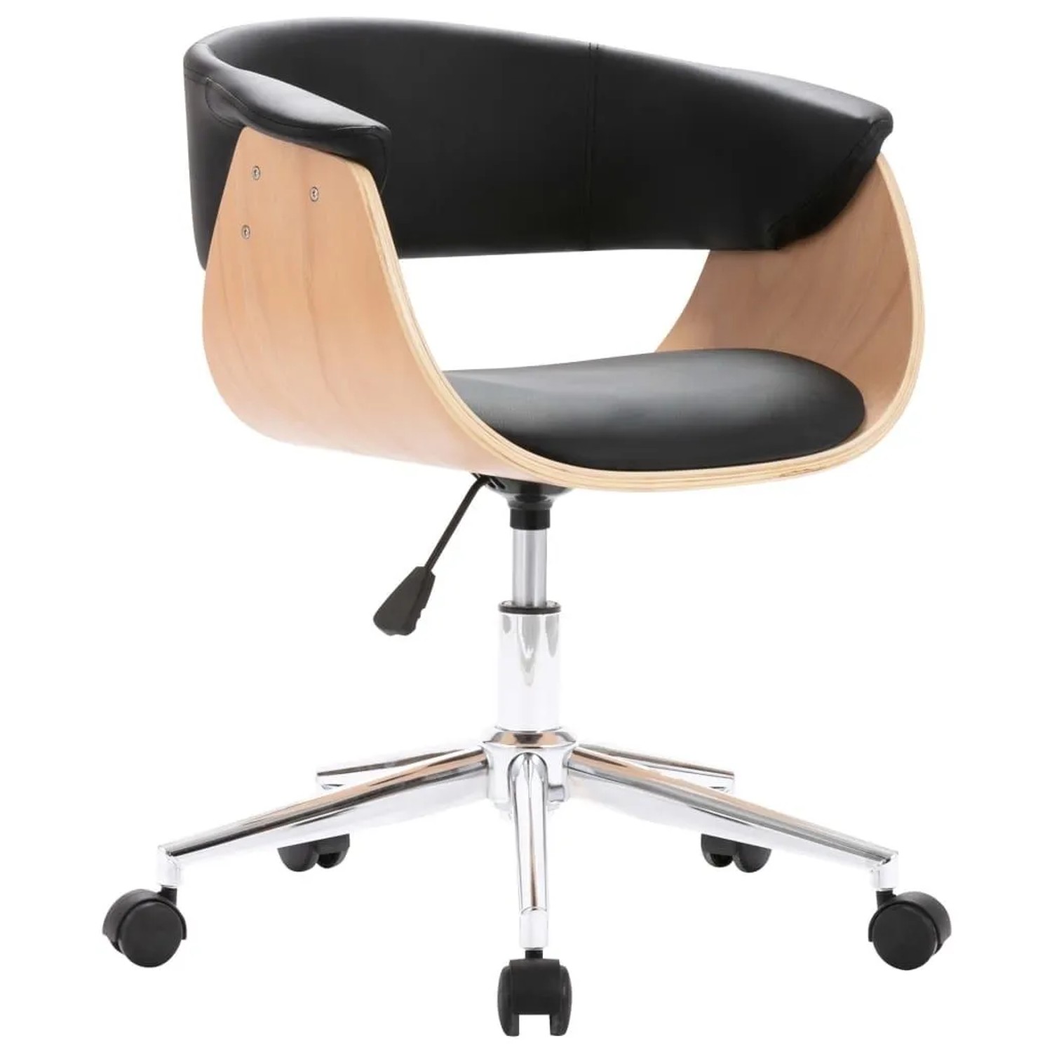 vidaXL Esszimmerstuhl Drehbar Schwarz Bugholz und Kunstleder 287400