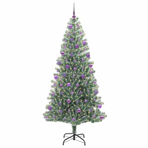 vidaXL Künstlicher Weihnachtsbaum Beschneit mit LED Licht 210 cm 3396830