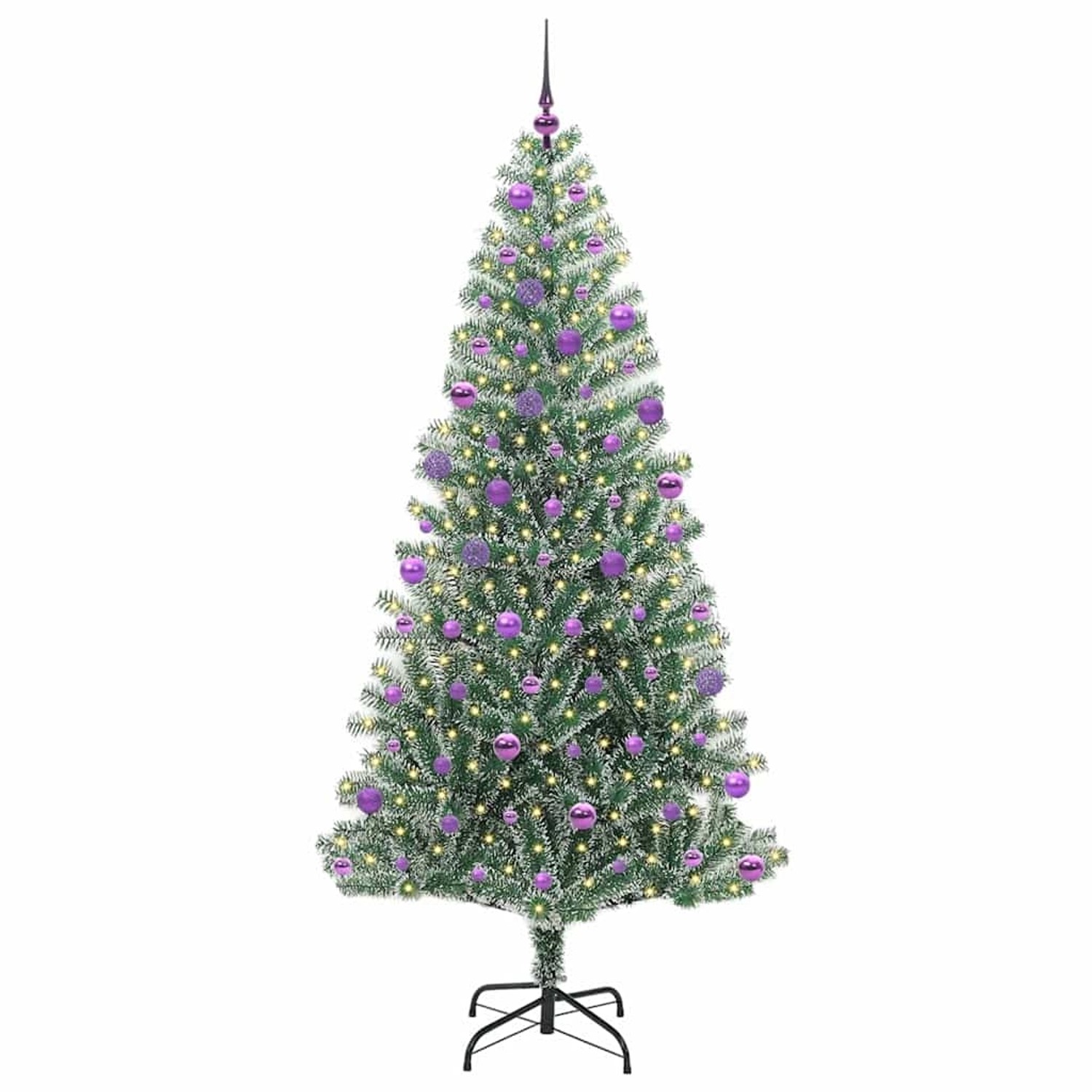vidaXL Künstlicher Weihnachtsbaum Beschneit mit LED Licht 210 cm 3396830