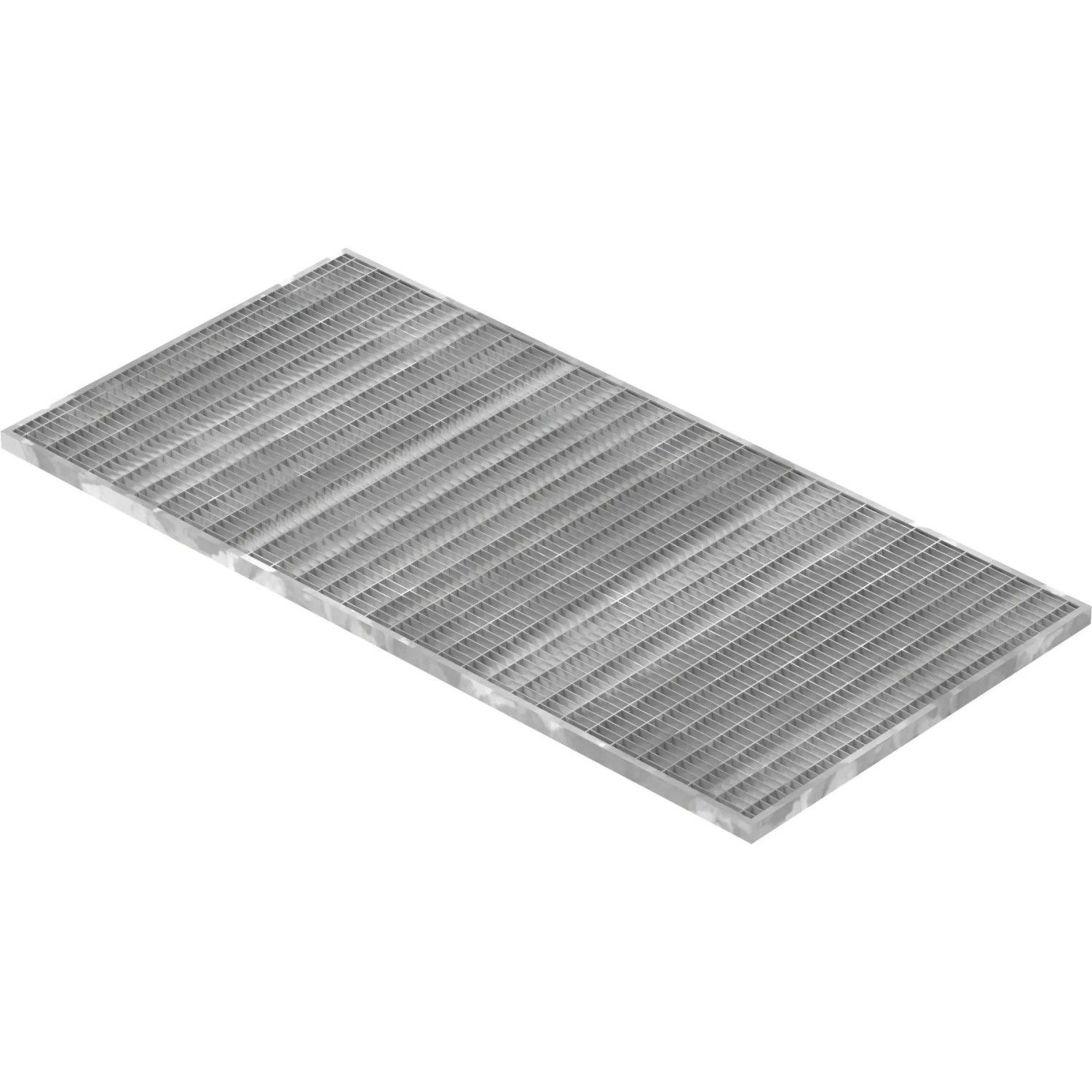 FeNau Lichtschachtrost Baunormrost Maße 490x990x20 mm 30/10 mm Aus S235JR St37-2 Im Vollbad Feuerverzinkt