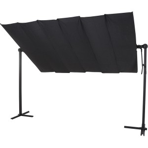 Anthrazitfarbener Siena Garden Marktschirm, 350x250 cm, mit Neigungsfunktion.