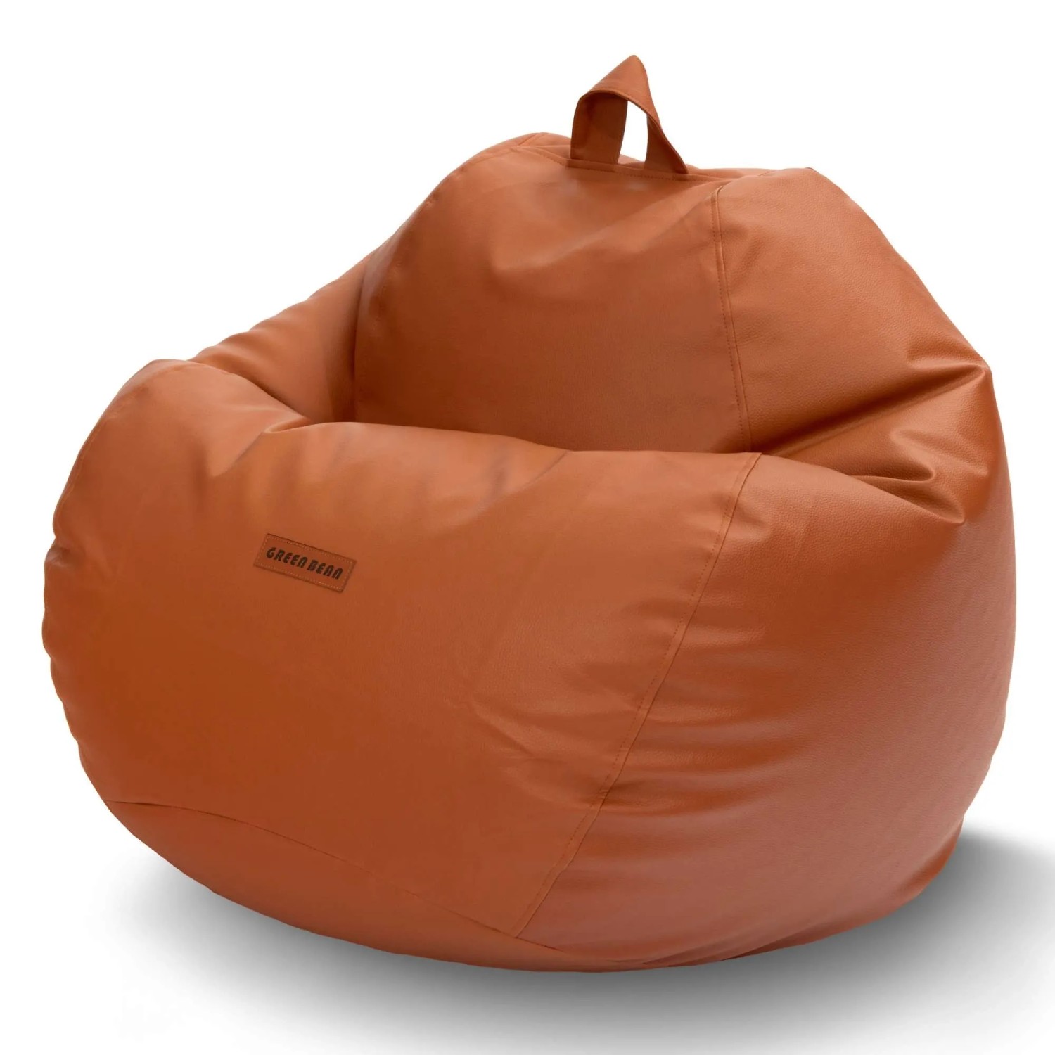 Green Bean Sitzsack Scoop 90 x 70 x 70 cm Leder mit EPS-Perlen-Füllung Cognac