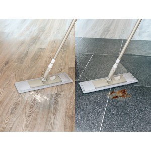 OBI Mikrofaser Bodenwischer-Bezug reinigt Holz- und Fliesenböden von Staub und Flecken. Ideal für Feuchtreinigung.