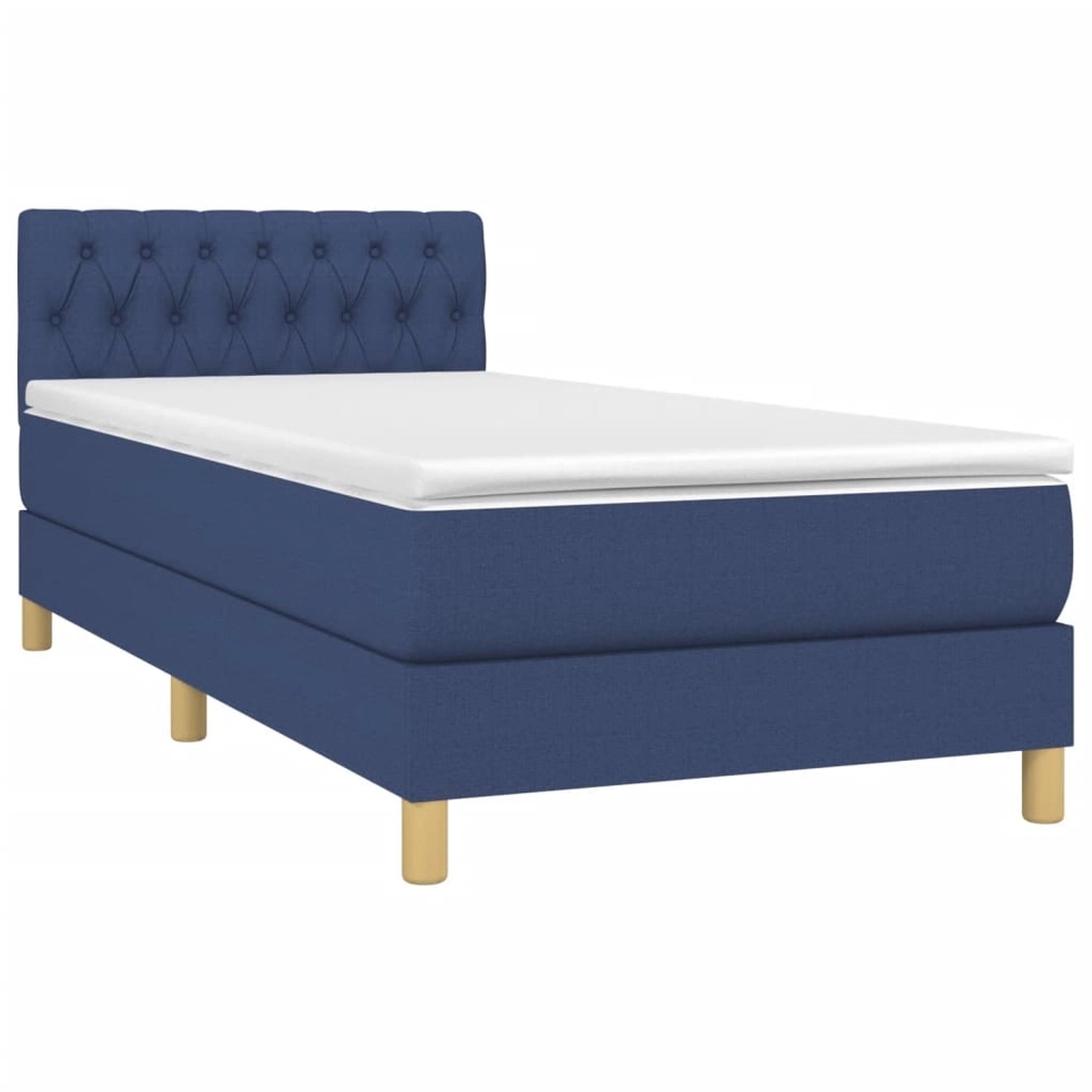 vidaXL Boxspringbett mit Matratze & LED Blau 80x200 cm Stoff 3133915 günstig online kaufen
