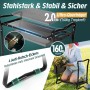 Schwarze Sekey Kniebank 2 in 1, gepolstert, klappbar, mit Anti-Rutsch-Füßen. Stabil für Gartenarbeit und als Sitz.
