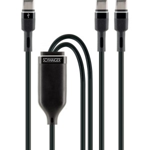 Schwaiger USB-C Ladekabel (1,5m) für 2 Geräte, Datenübertragung